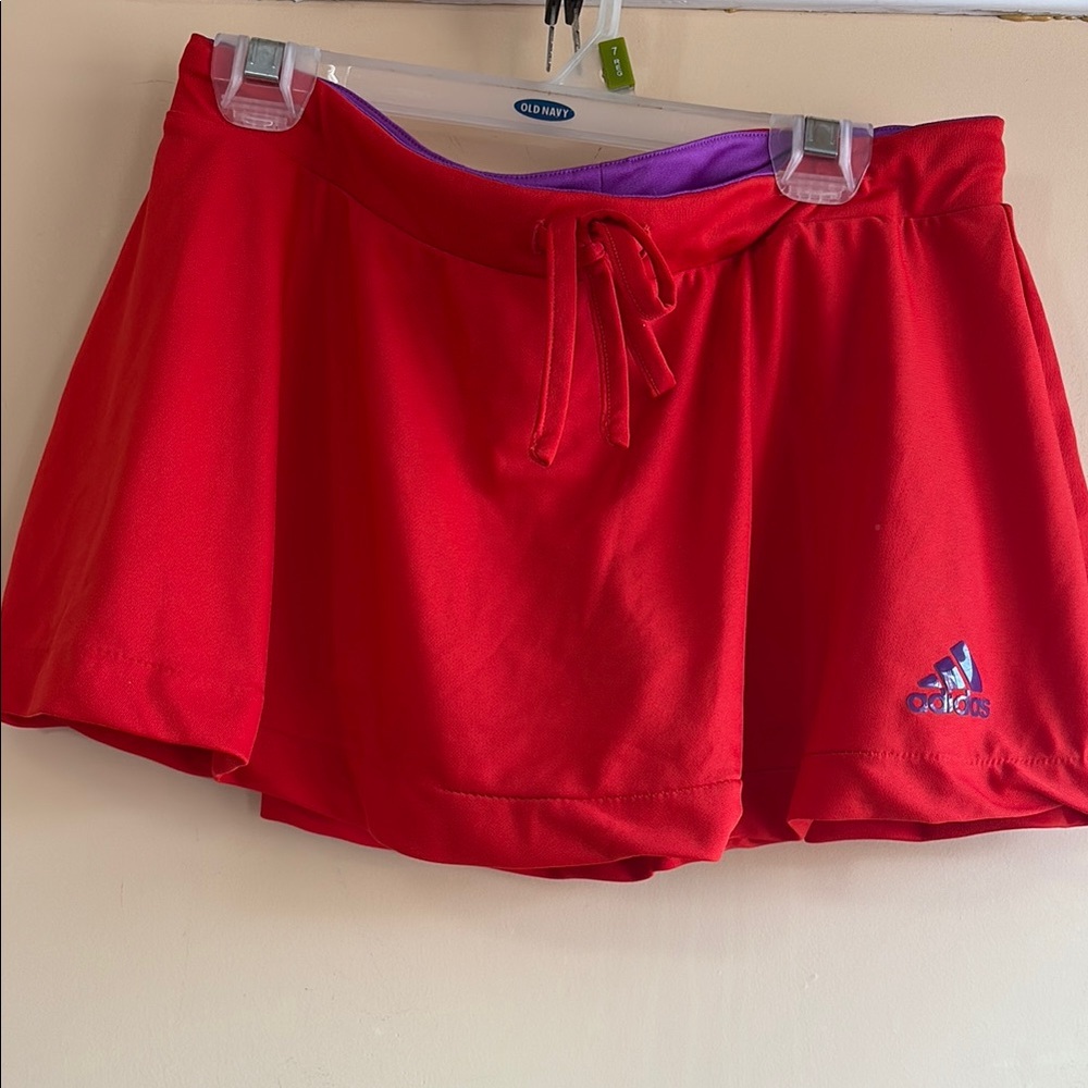 Adidas Red Skorts with Drawstring Waistband